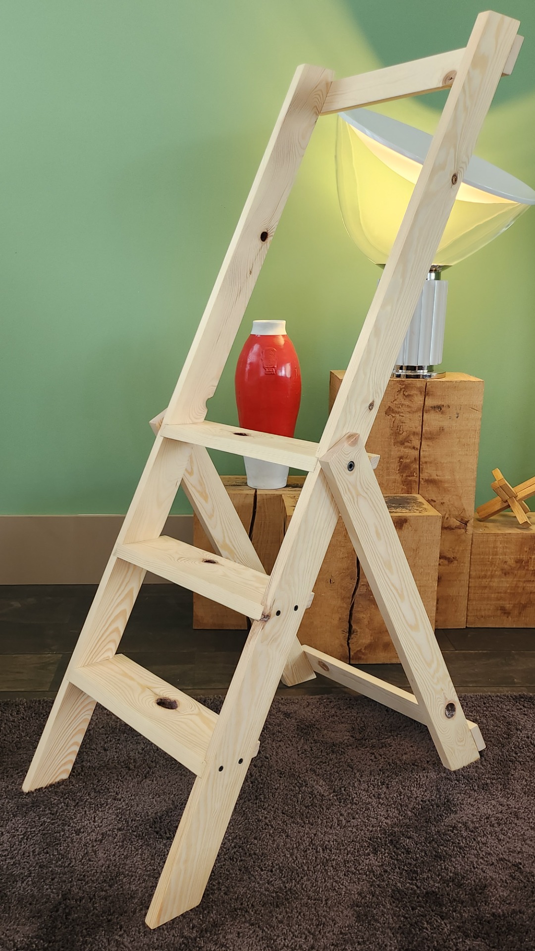 KitchepStep01 - Foldable, Wall hung, Pine or any stronger/more refined wood, Hardwax oil finish